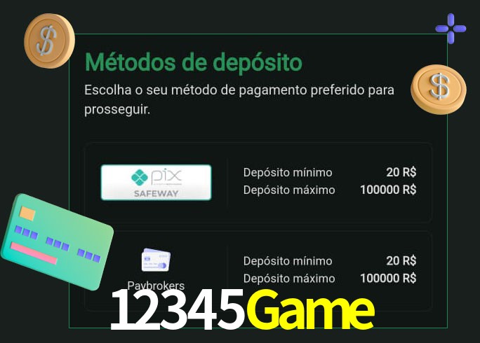 O cassino 12345Game oferece uma grande variedade de métodos de pagamento